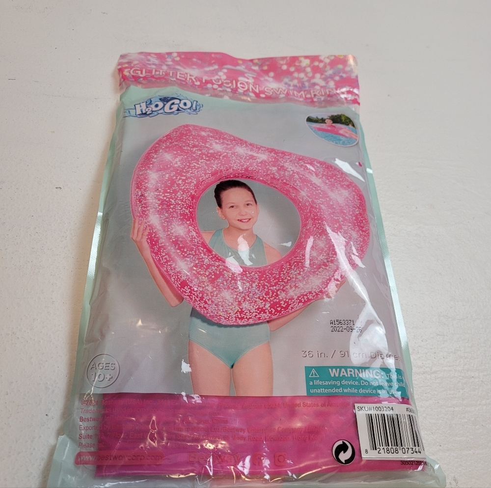 Pink Glitter Swim Ring